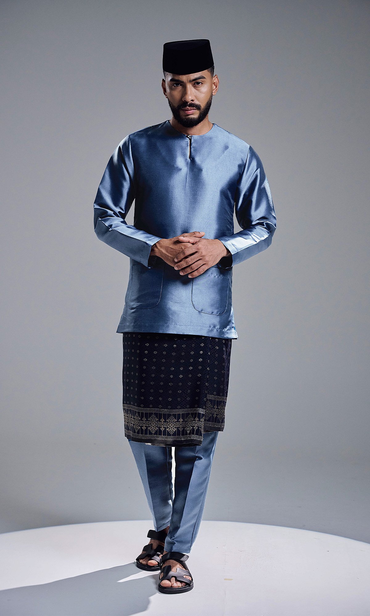 AZRAVI BAJU MELAYU - ASH BLUE