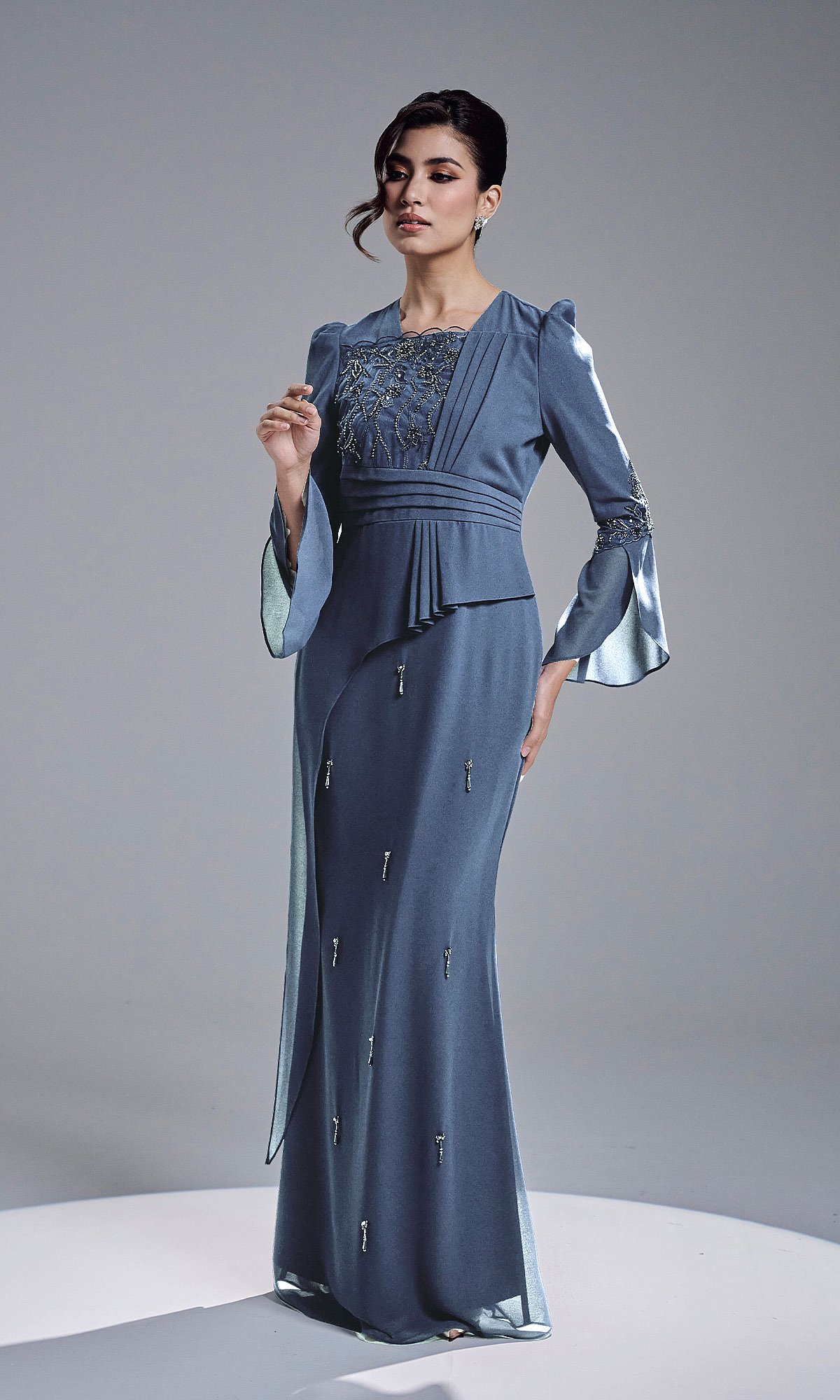 ARIYA DRESS - ASH BLUE