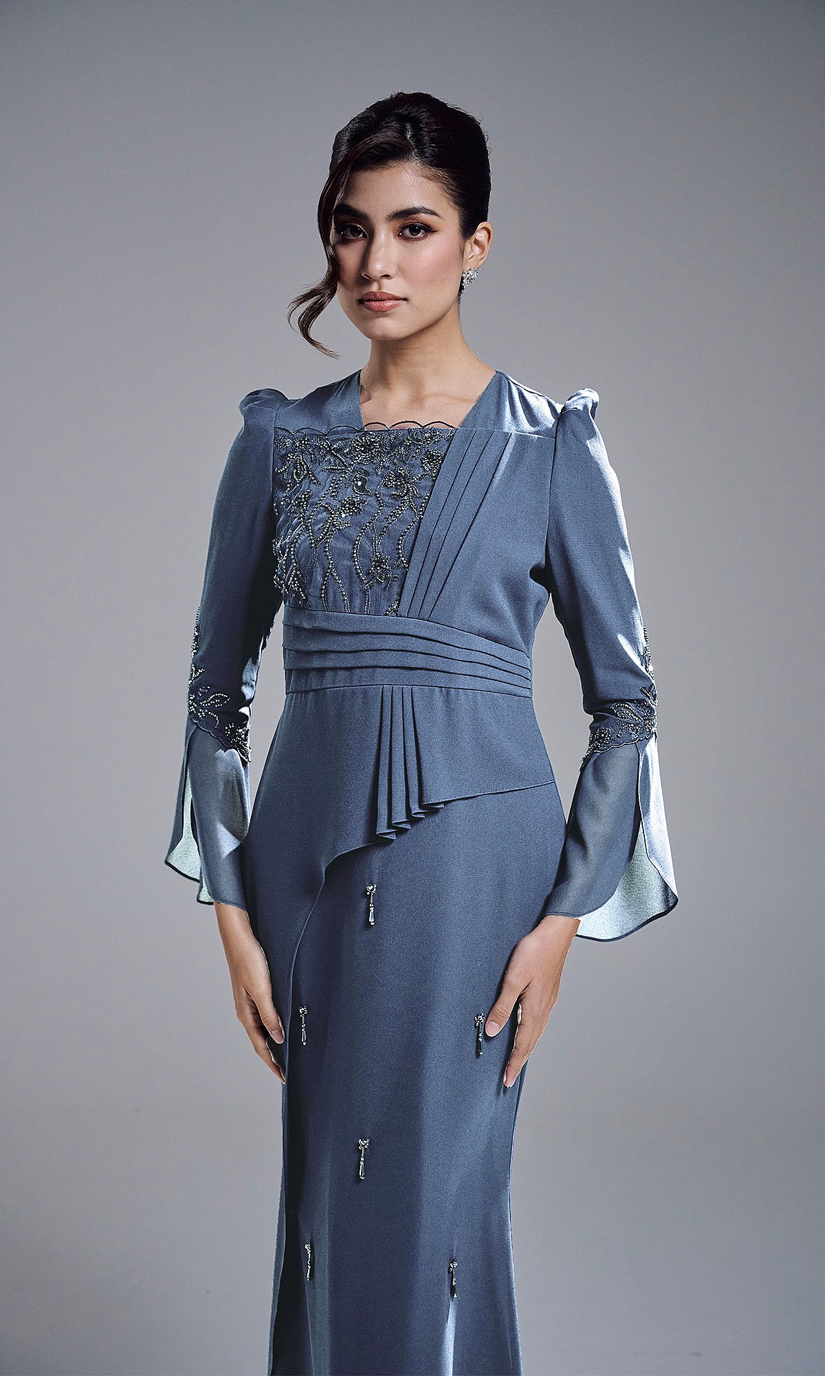 ARIYA DRESS - ASH BLUE