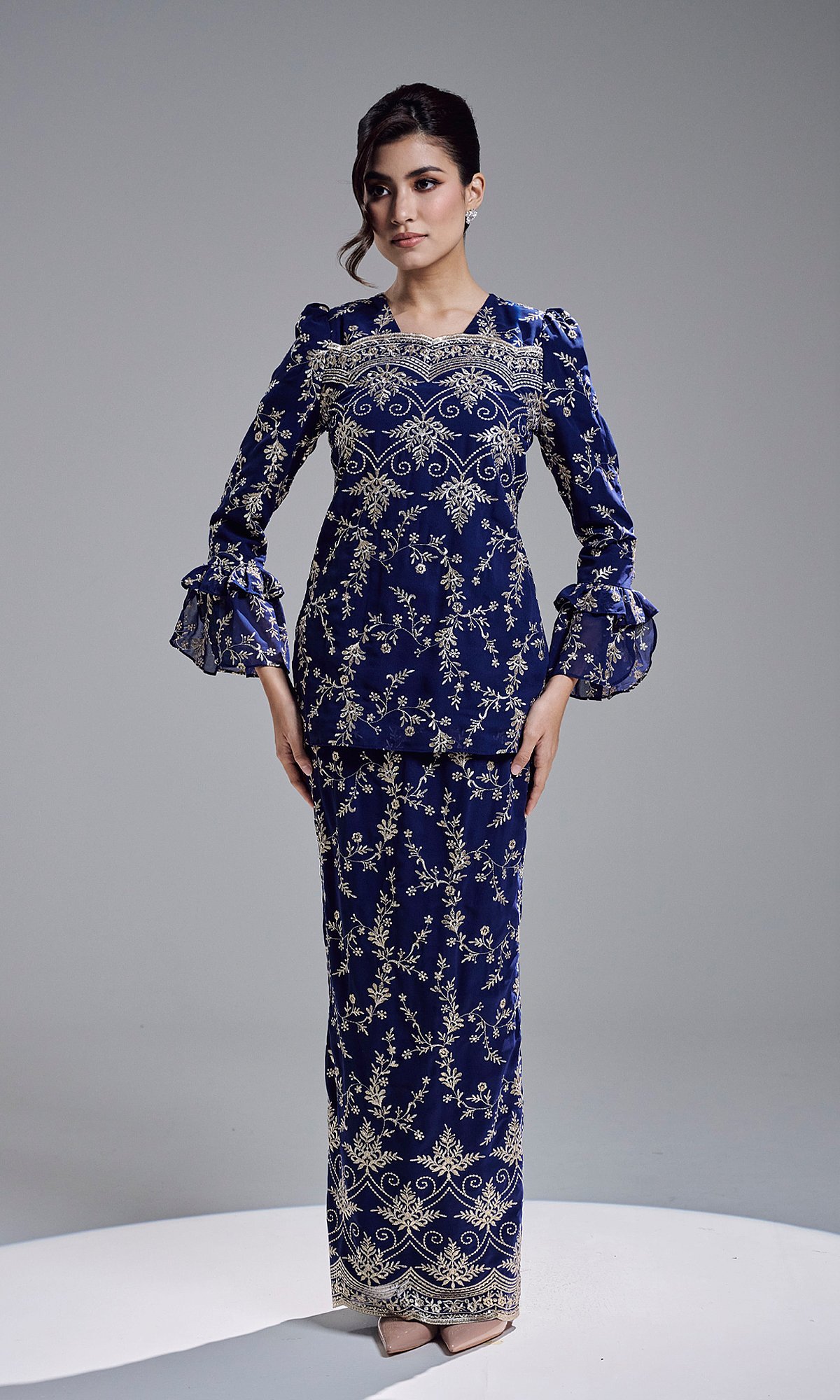AMBER KURUNG - NAVY BLUE