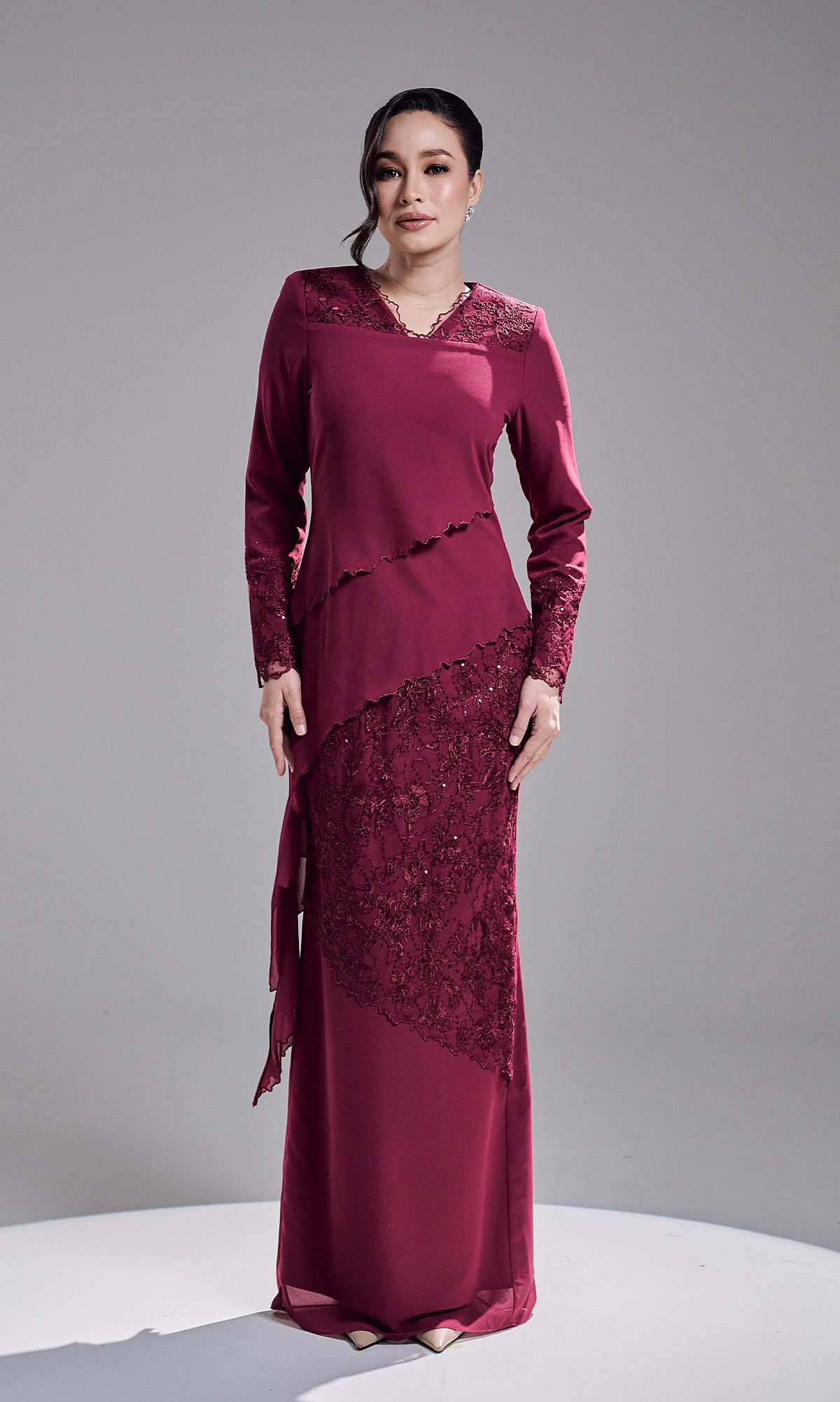 KAREETA DRESS - DARK FUSCHIA