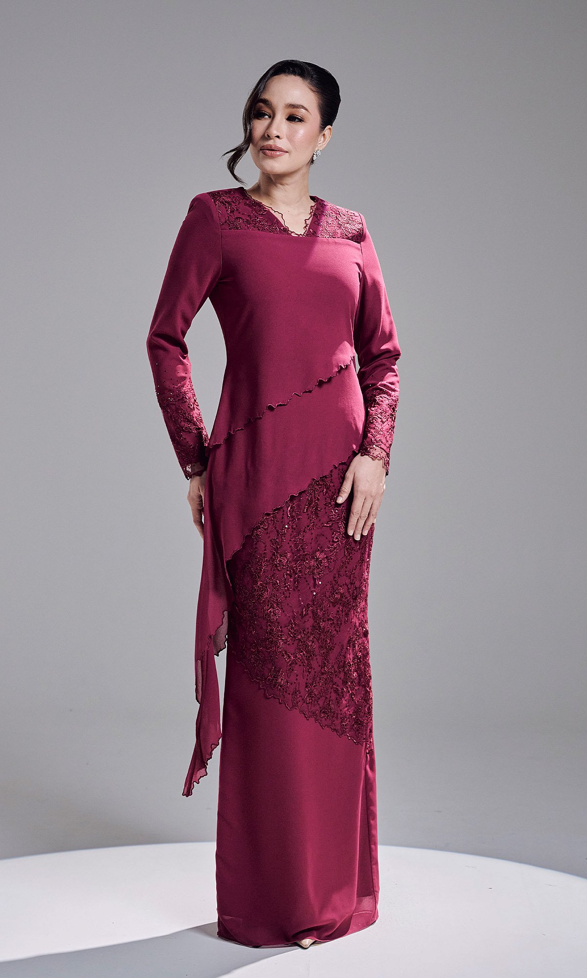 KAREETA DRESS - DARK FUSCHIA