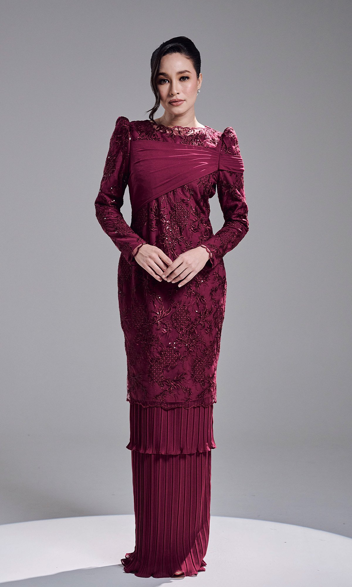 ROZELLE DRESS - DARK FUSCHIA
