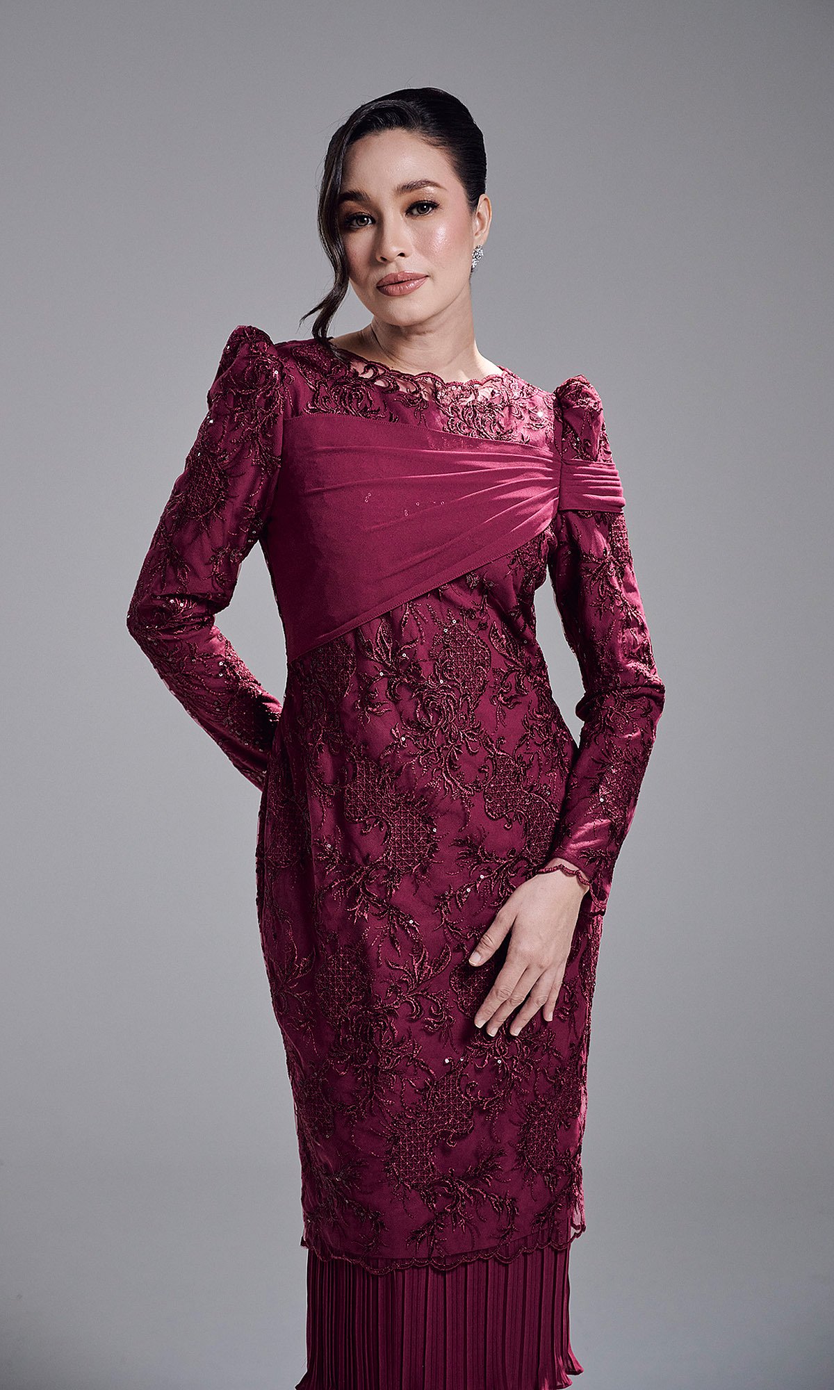 ROZELLE DRESS - DARK FUSCHIA