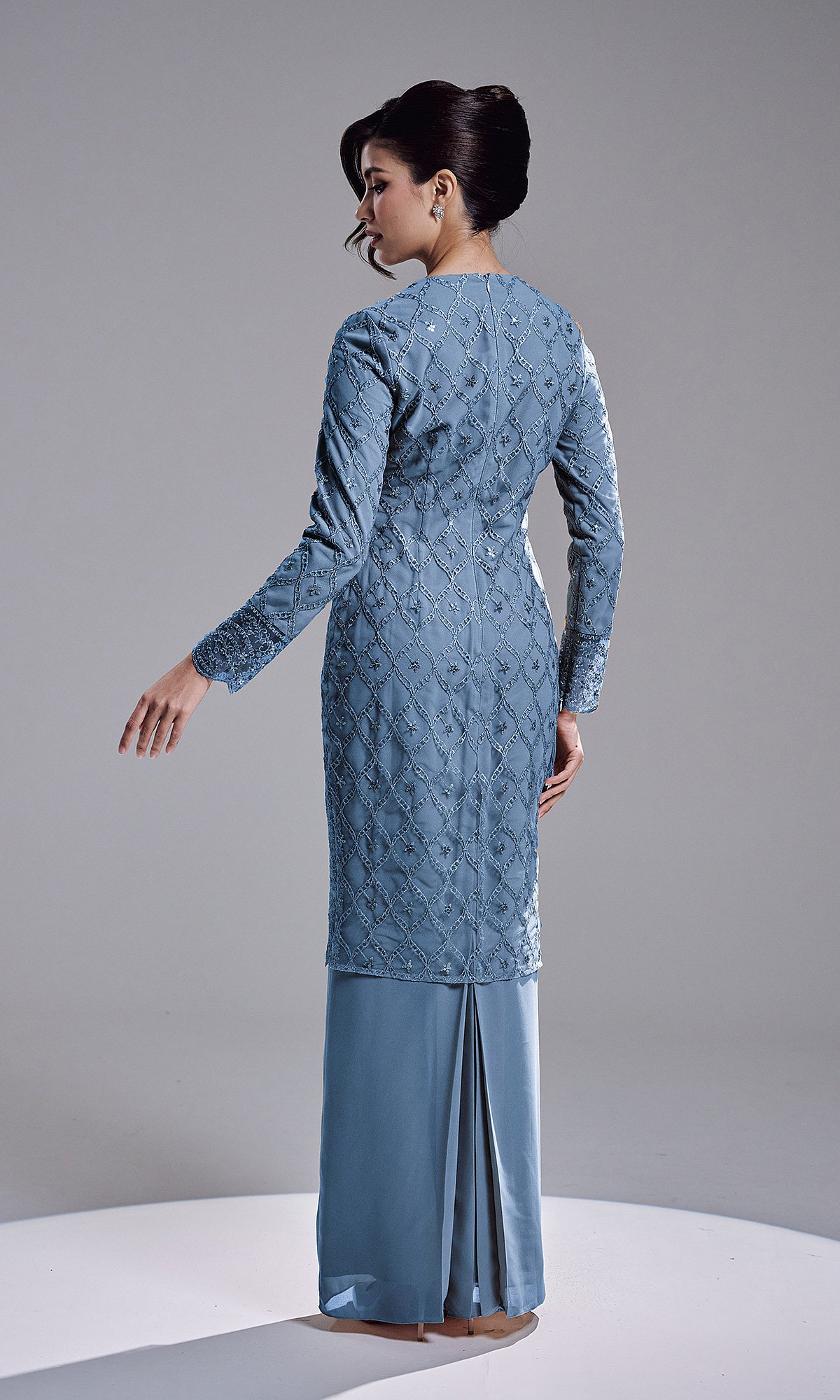 AVIANA DRESS -  ASH BLUE