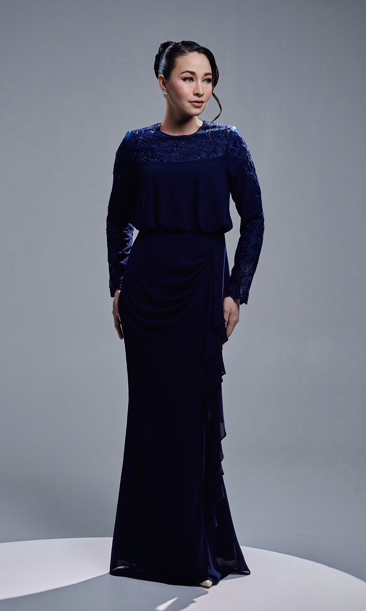 ALEESA DRESS - NAVY
