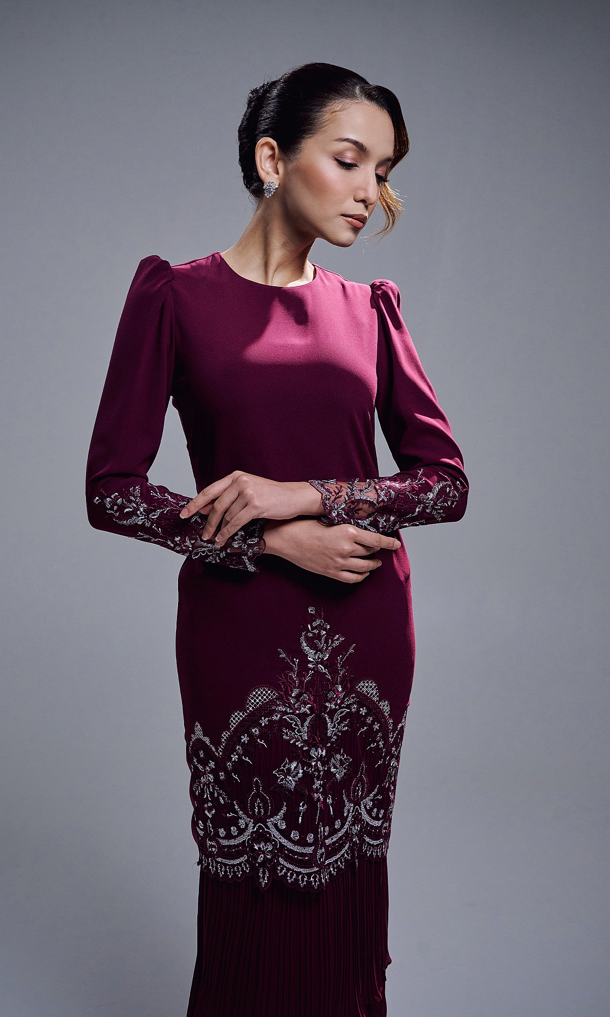 ZENIA KURUNG - BURGUNDY