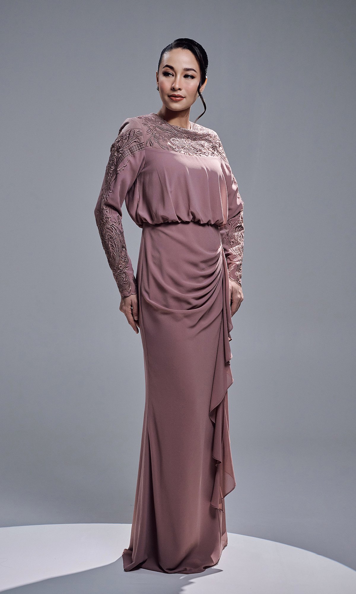 ALEESA DRESS - DUSTY MAUVE
