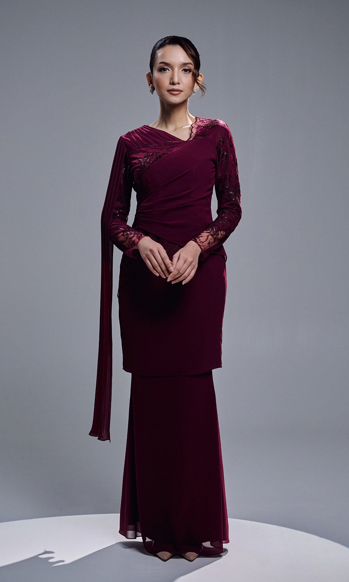 VERIANA KURUNG - BURGUNDY