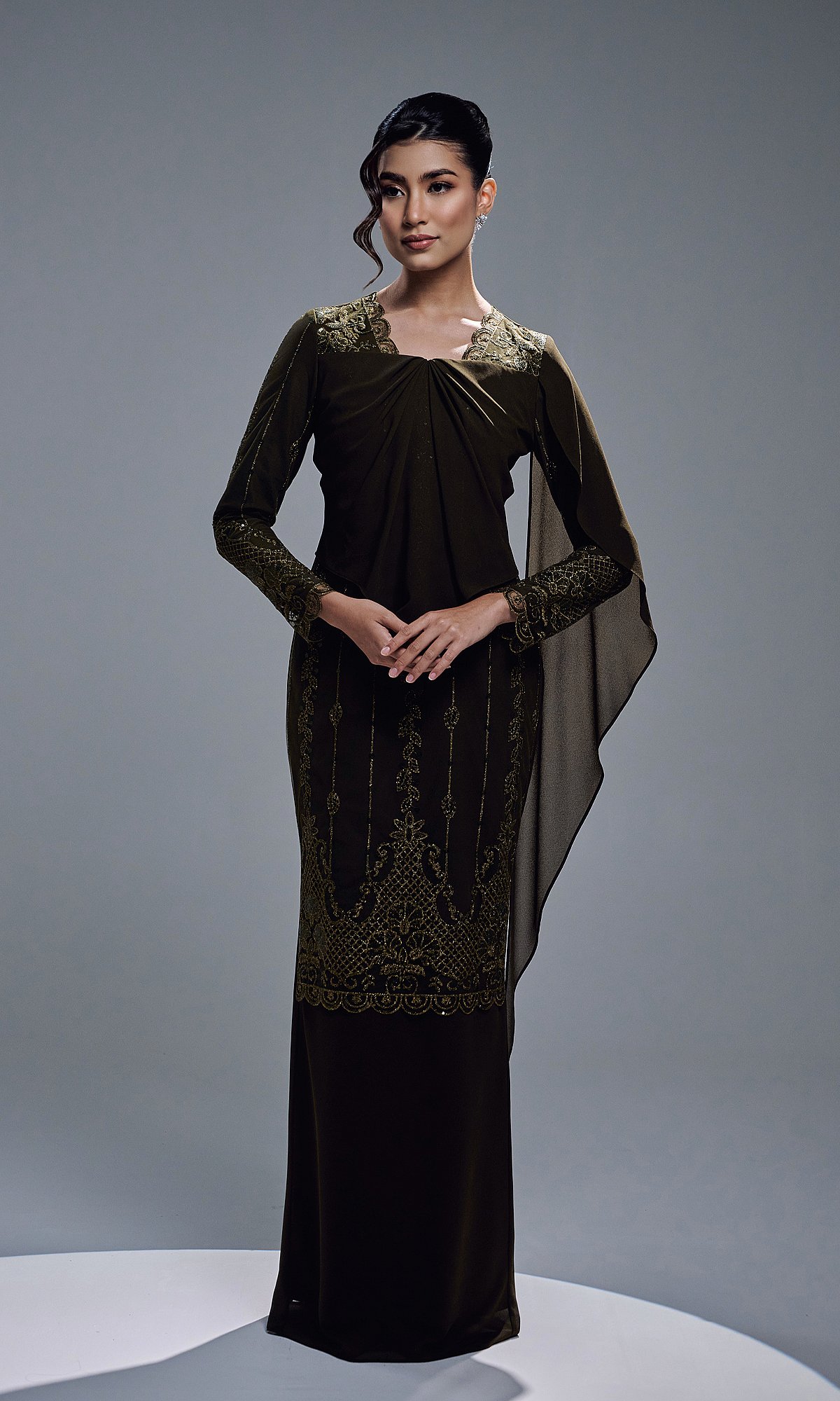 AURORA DRESS - DARK OLIVE