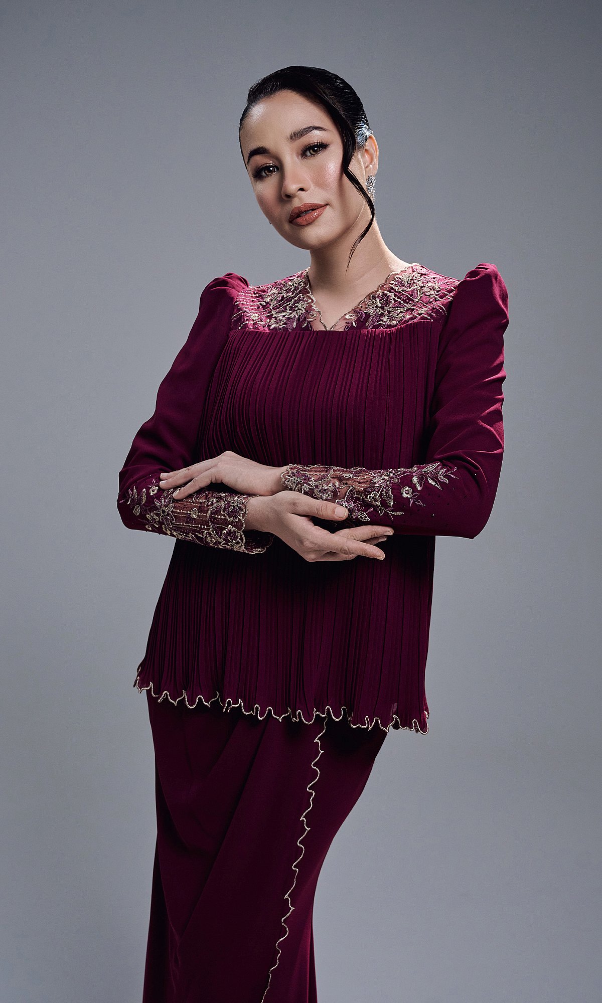 DANIA KURUNG - BURGUNDY