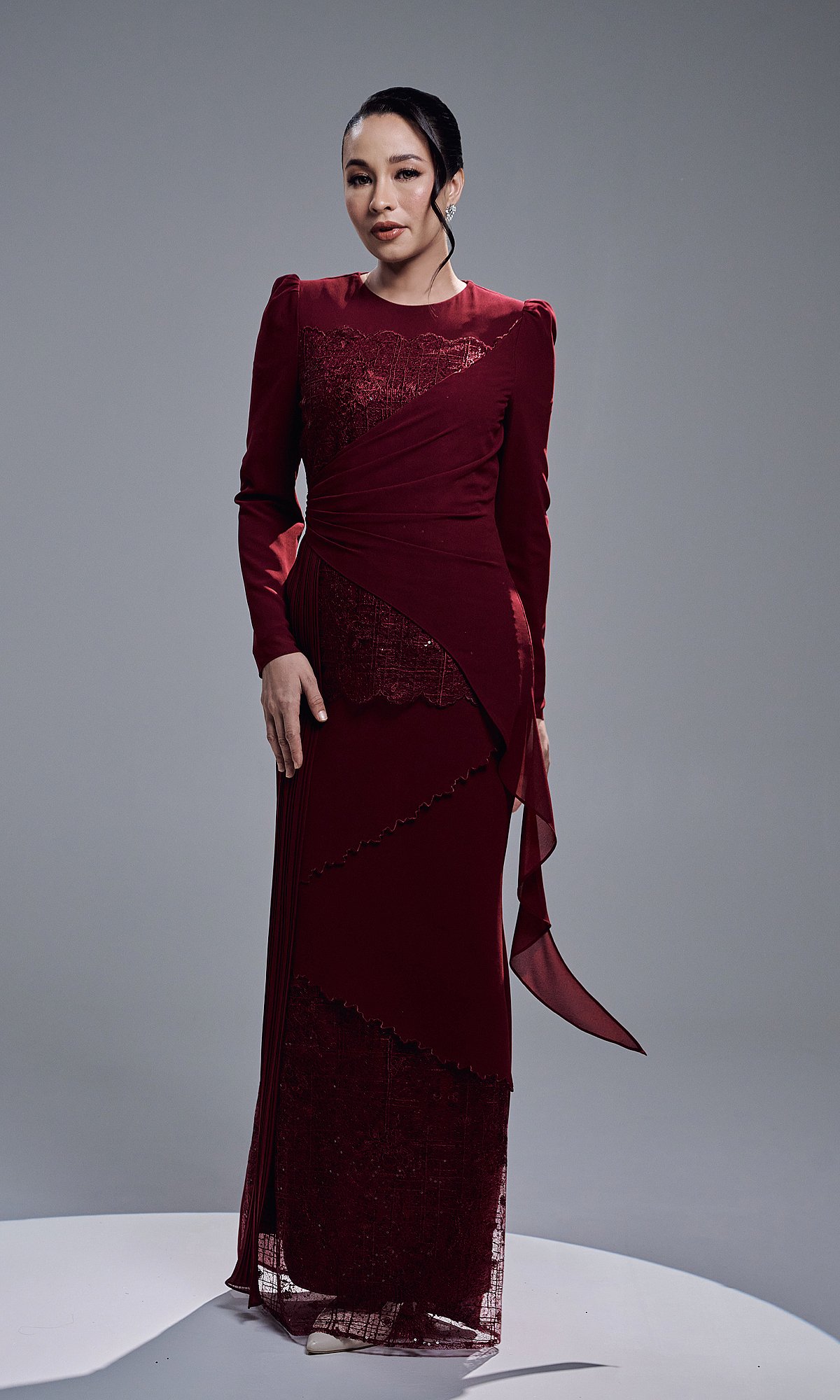 ESTALIA DRESS - MAROON