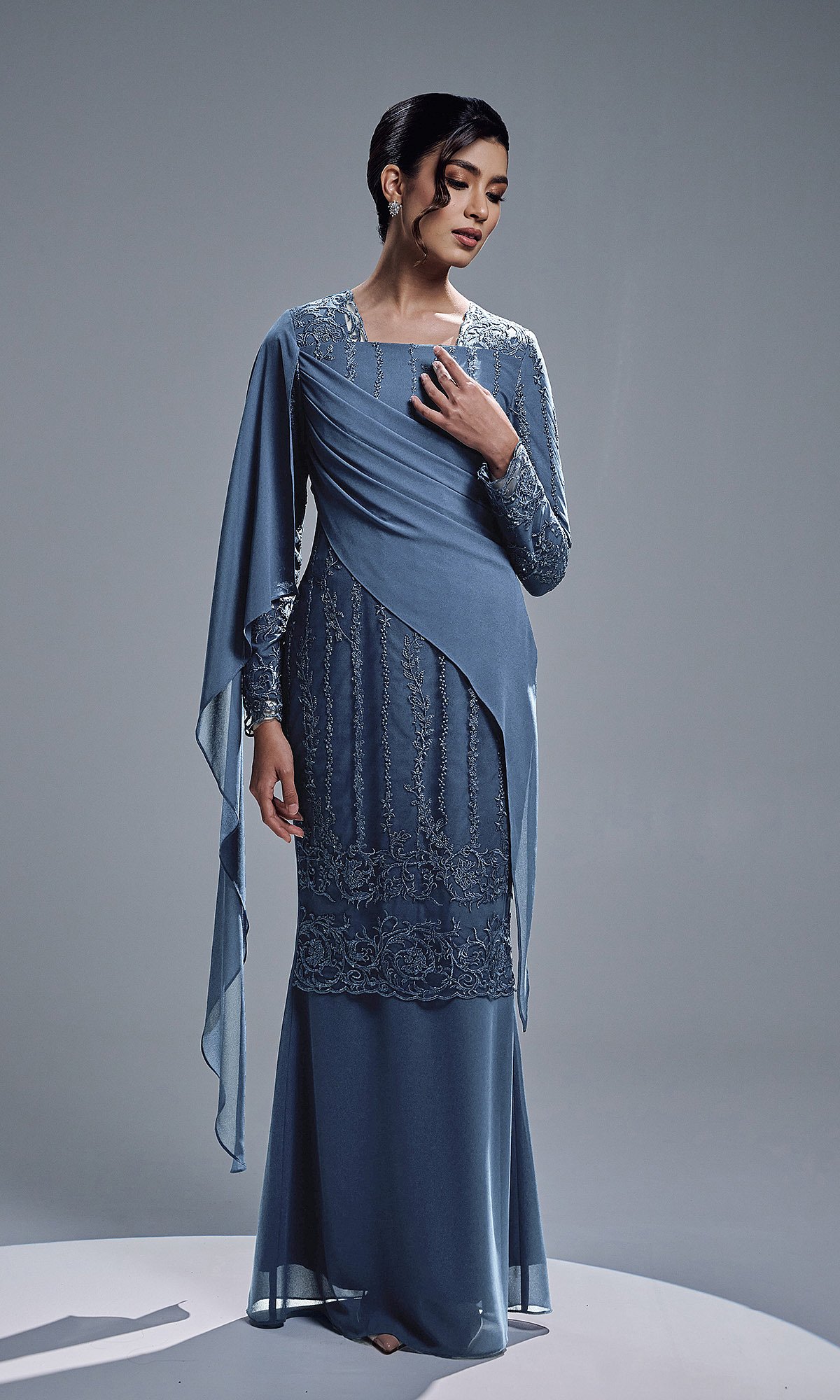 ESTIARA DRESS - ASH BLUE