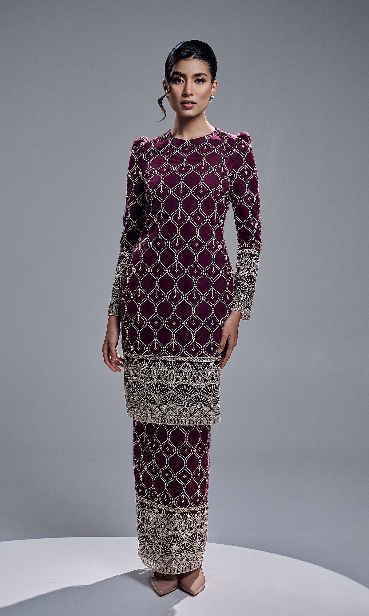 ELVIANA KURUNG - BURGUNDY