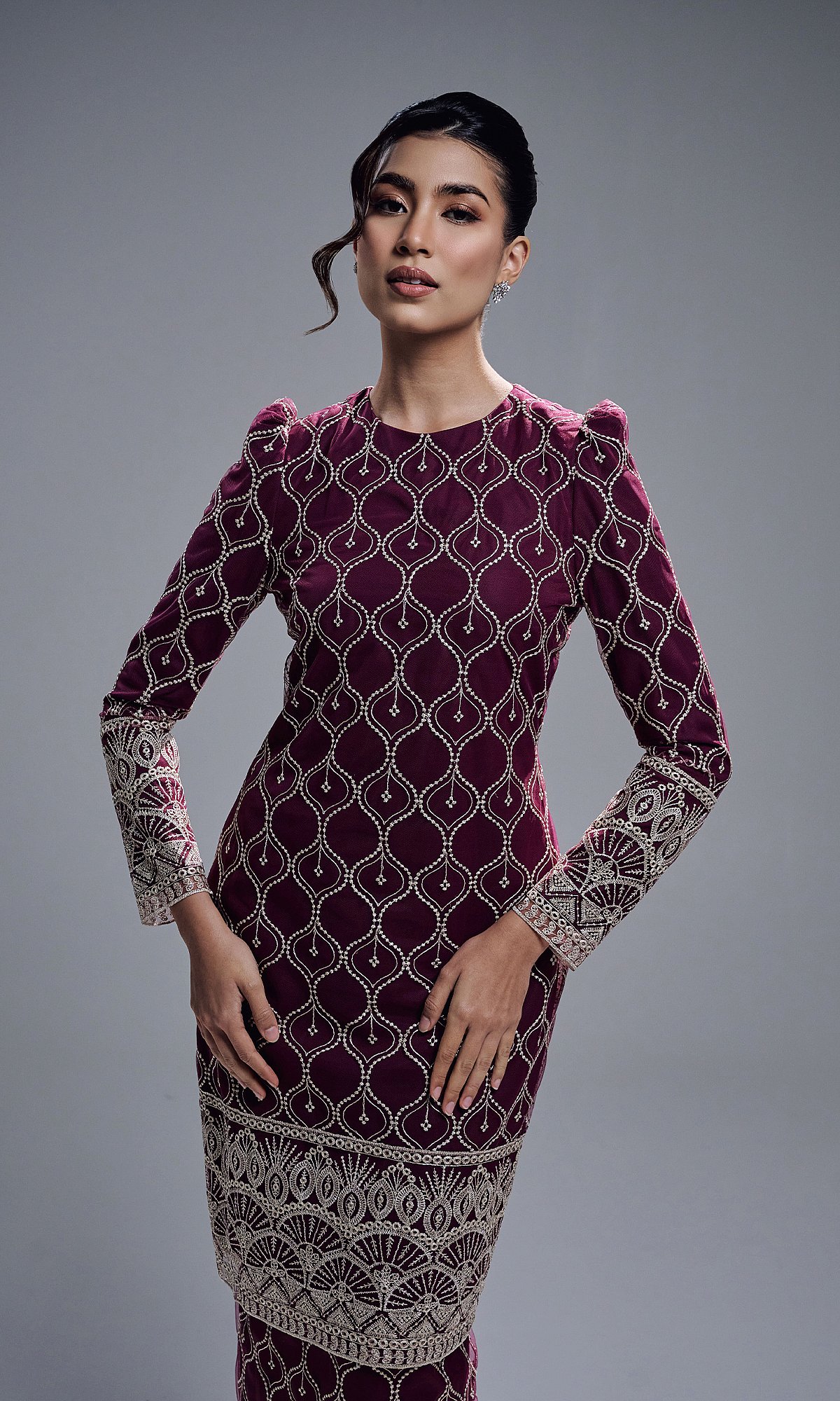 ELVIANA KURUNG - BURGUNDY