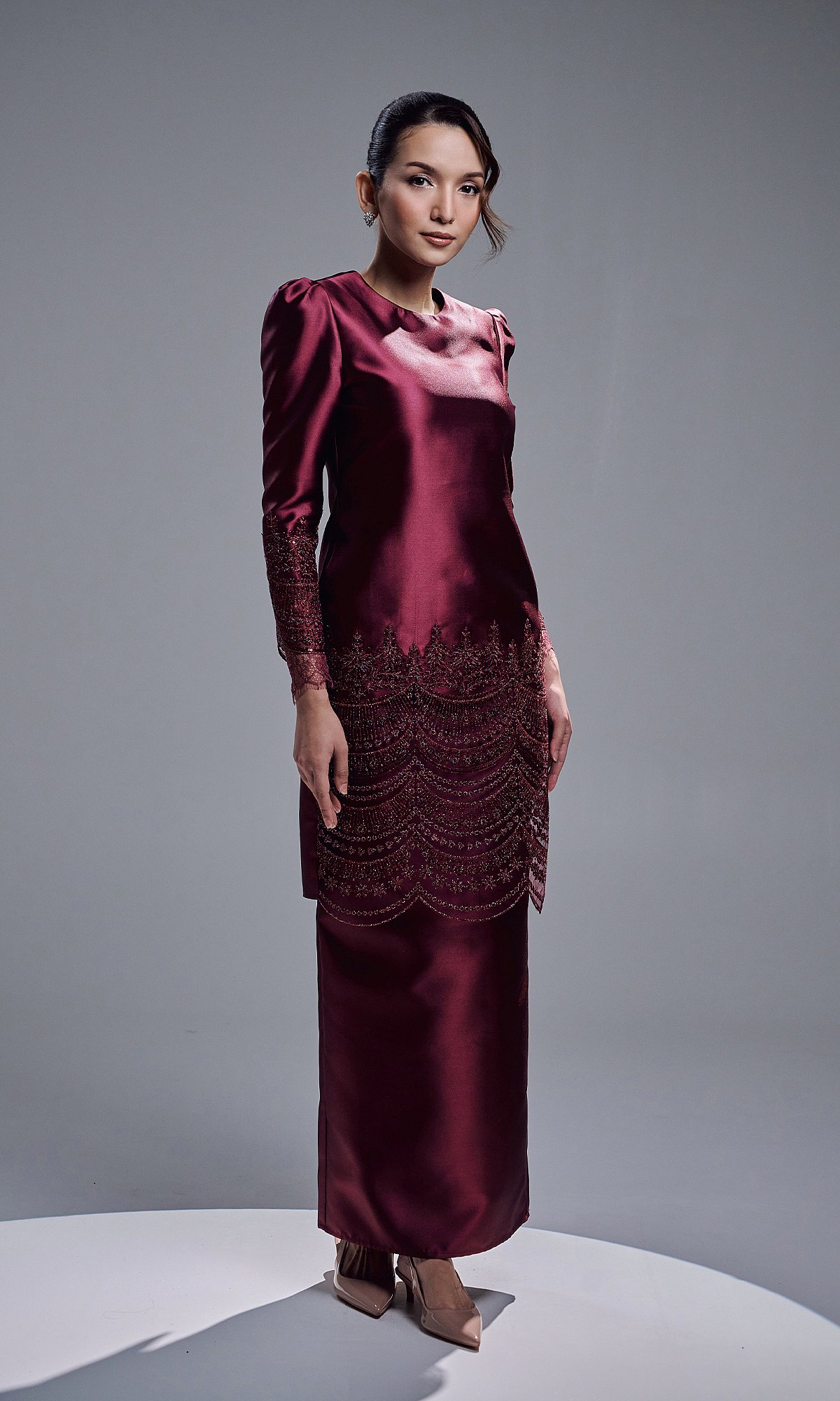 DAHLIA KURUNG - BURGUNDY