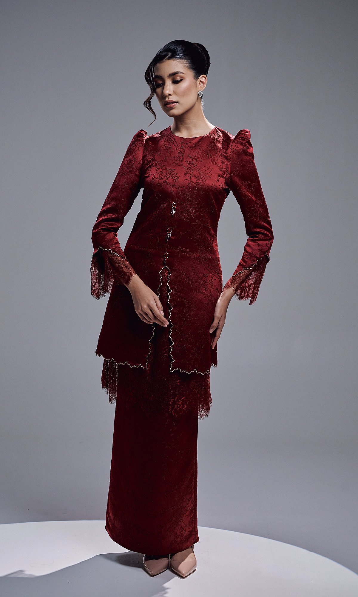 ELVARIN KURUNG - MAROON RED