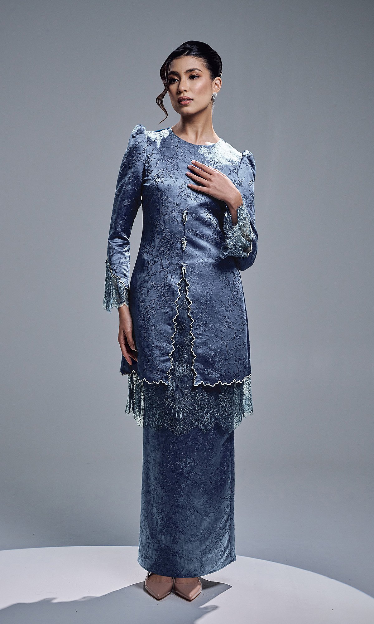 ELVARIN KURUNG - ASH BLUE