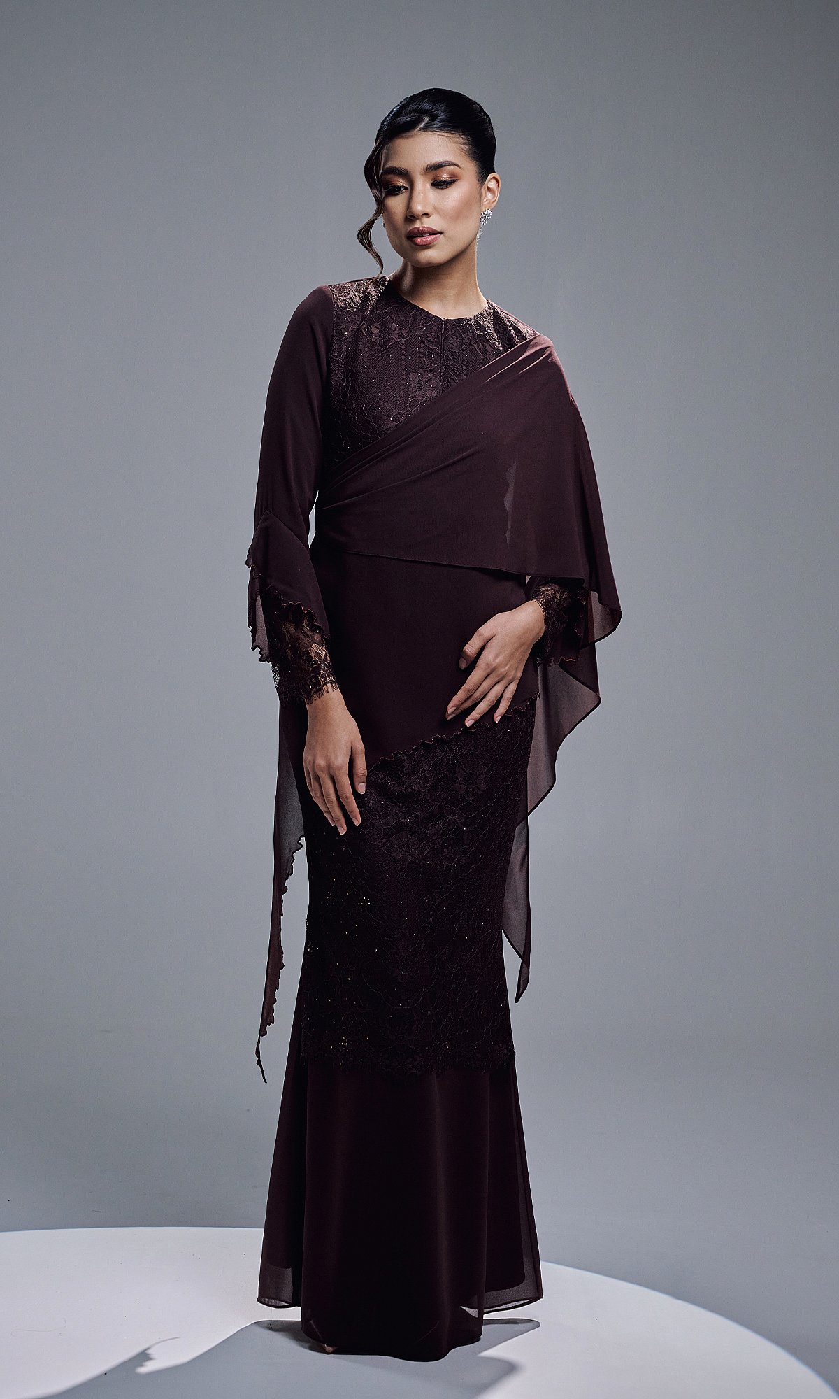 RAEESA DRESS - MAHOGANY