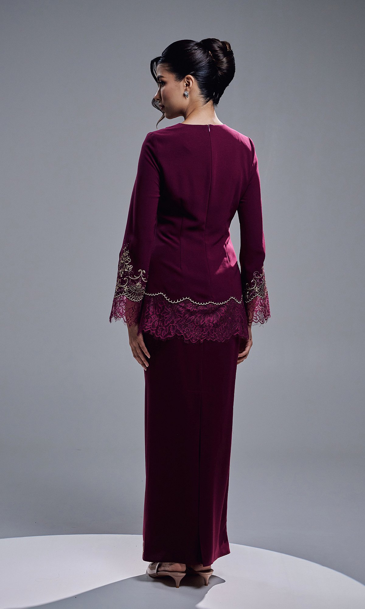 CAMERIA KURUNG - BURGUNDY