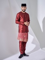 KAUFMAN BAJU MELAYU - MAROON RED
