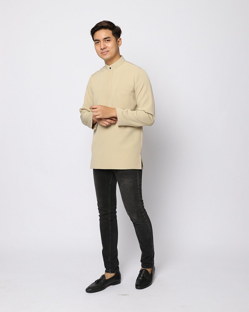 AUFMAN KURTA ZIP - PALE OLIVE