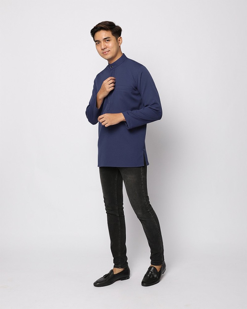 AUFMAN KURTA ZIP - DEEP NAVY