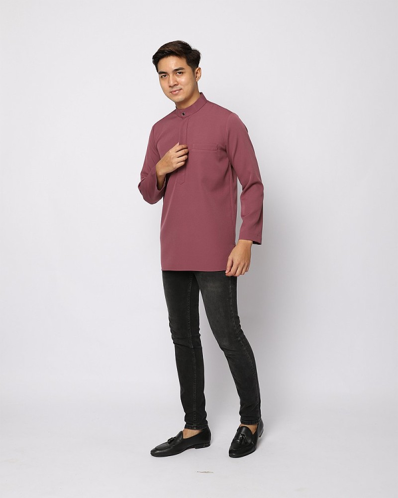 AUFMAN KURTA ZIP - DUSKY MAUVE