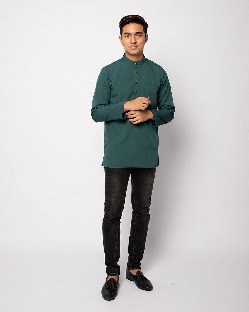 HELMICO KURTA BUTTON - ANTIQUE GREEN
