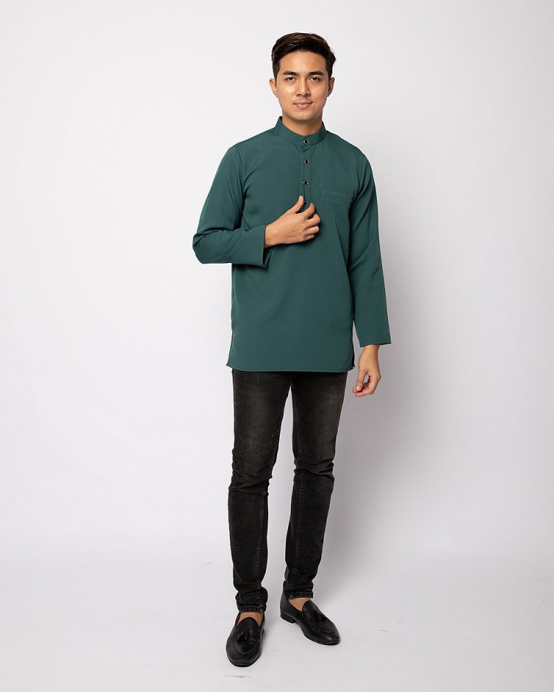 HELMICO KURTA BUTTON - ANTIQUE GREEN
