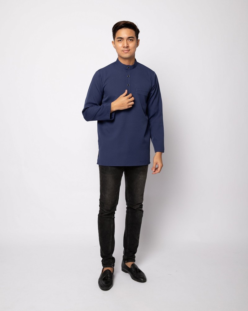 HELMICO KURTA BUTTON - DEEP NAVY