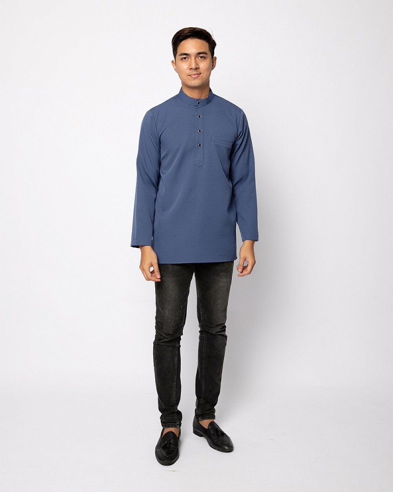 HELMICO KURTA BUTTON - INFINITY BLUE