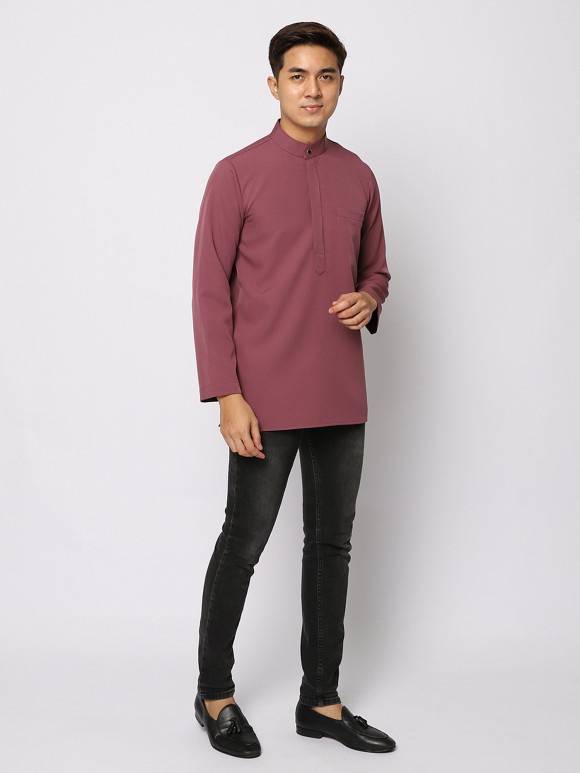 AUFMAN KURTA ZIP - DUSKY MAUVE