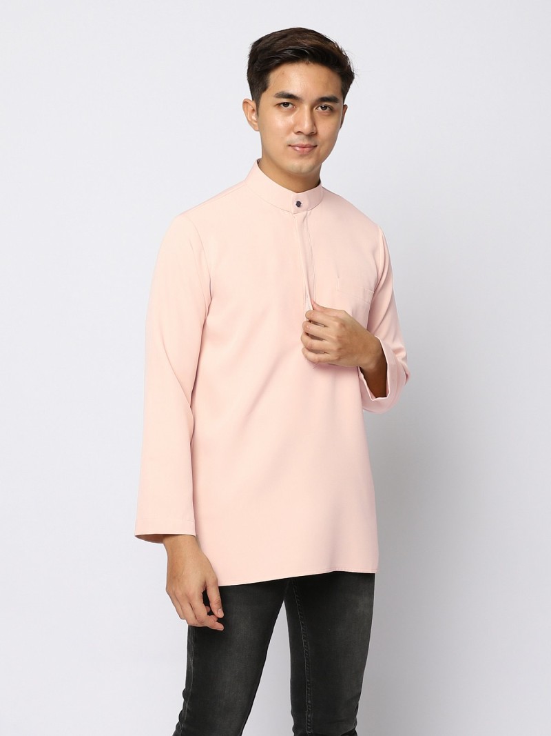 AUFMAN KURTA ZIP - PEACH