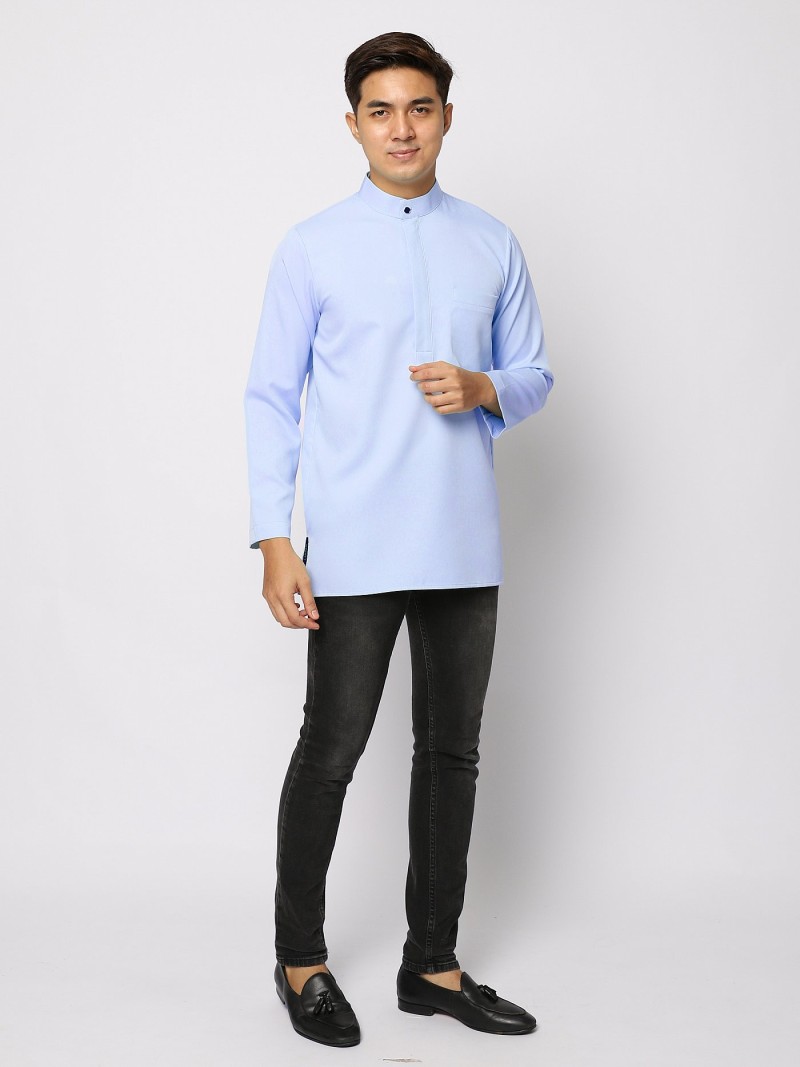AUFMAN KURTA ZIP - SERENITY BLUE