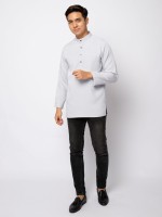 HELMICO KURTA BUTTON- SILVER GREY