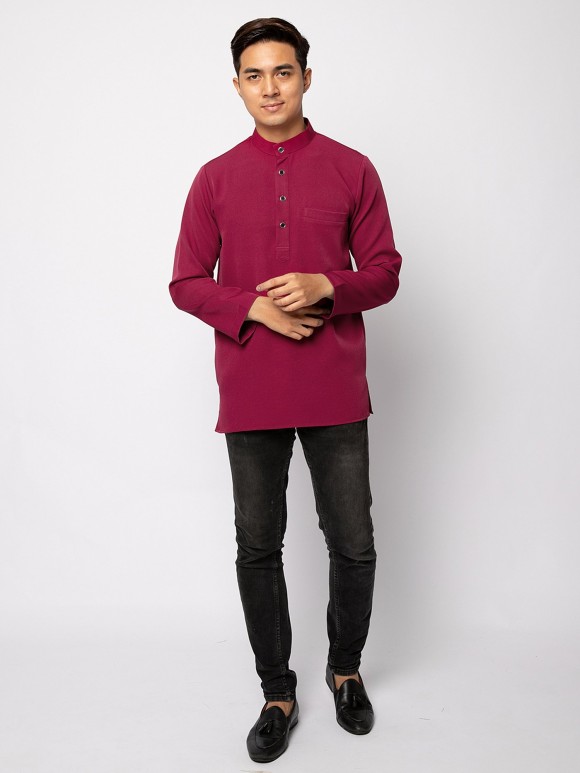 HELMICO KURTA BUTTON - BURGUNDY