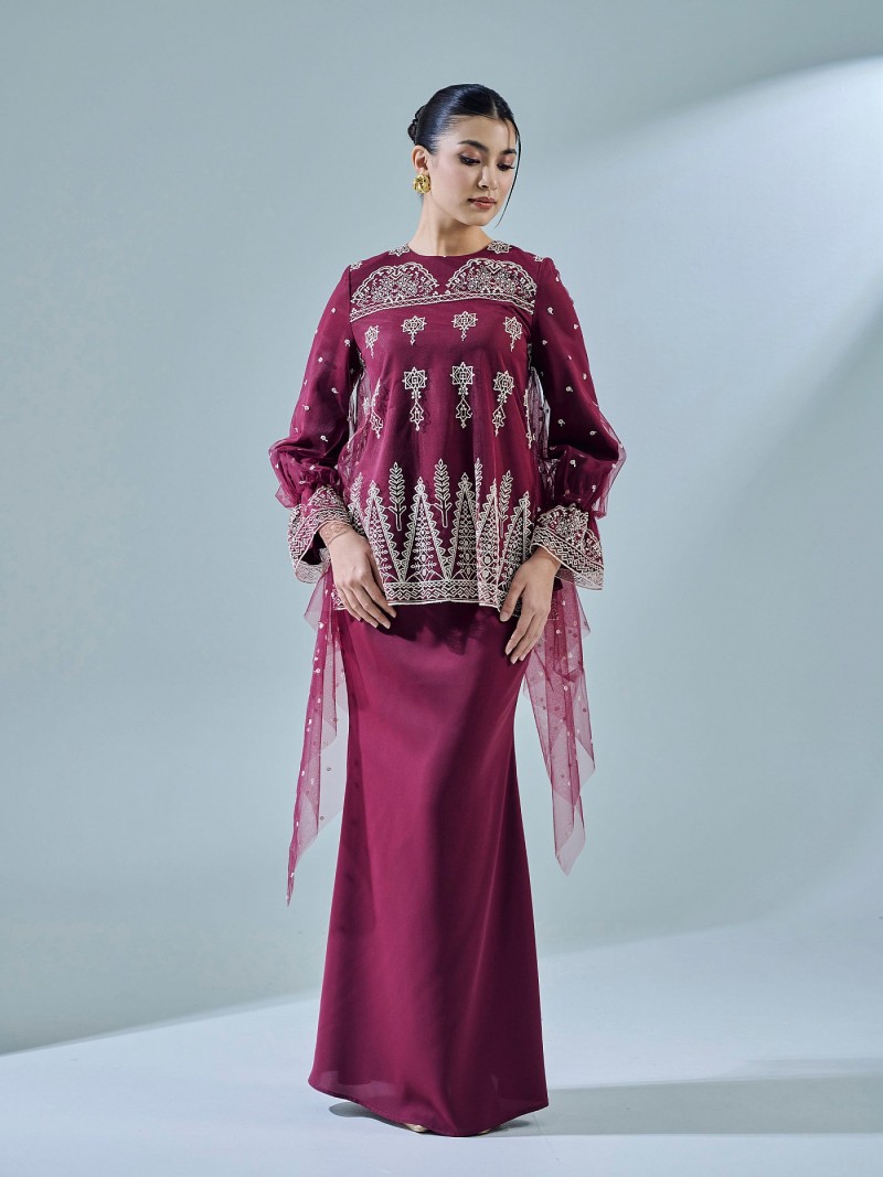 ELISSA KURUNG - BURGUNDY