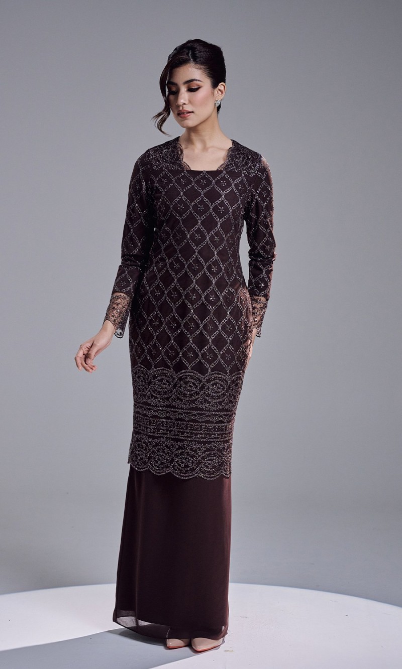 AVIANA DRESS - MAHOGANY