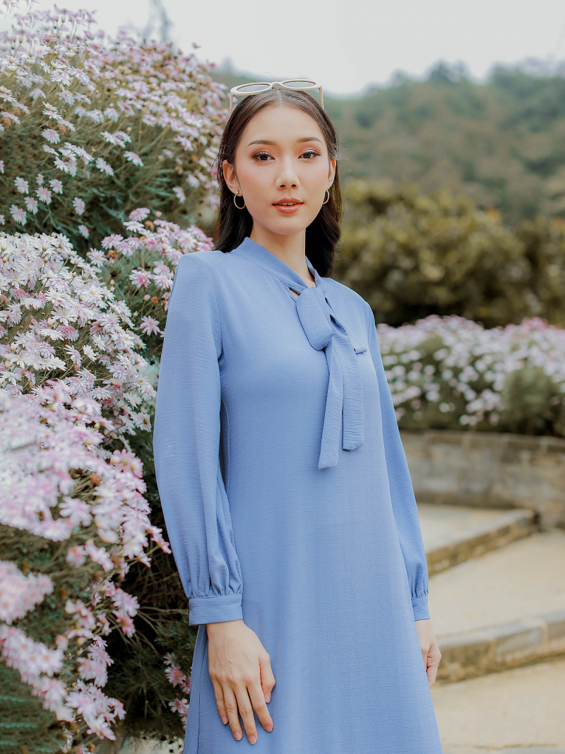 VELISAA DRESS - DUSTY BLUE