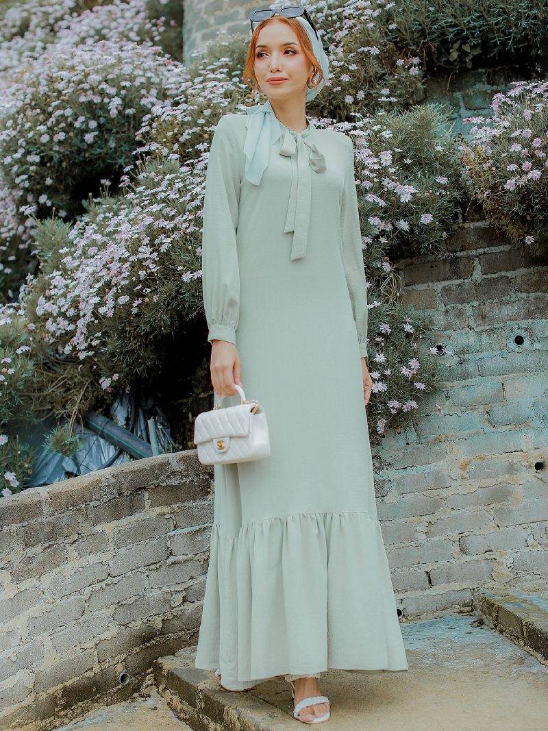 VELISAA DRESS - DUSTY GREEN