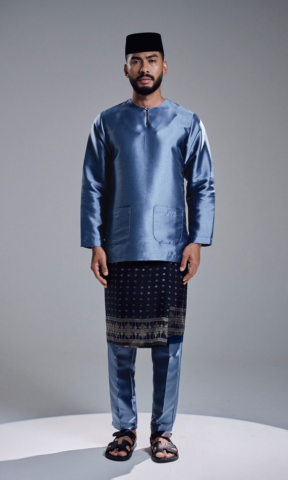 AZRAVI BAJU MELAYU - ASH BLUE