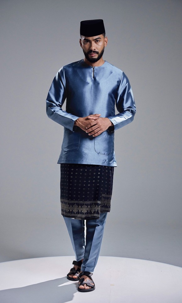 AZRAVI BAJU MELAYU - ASH BLUE