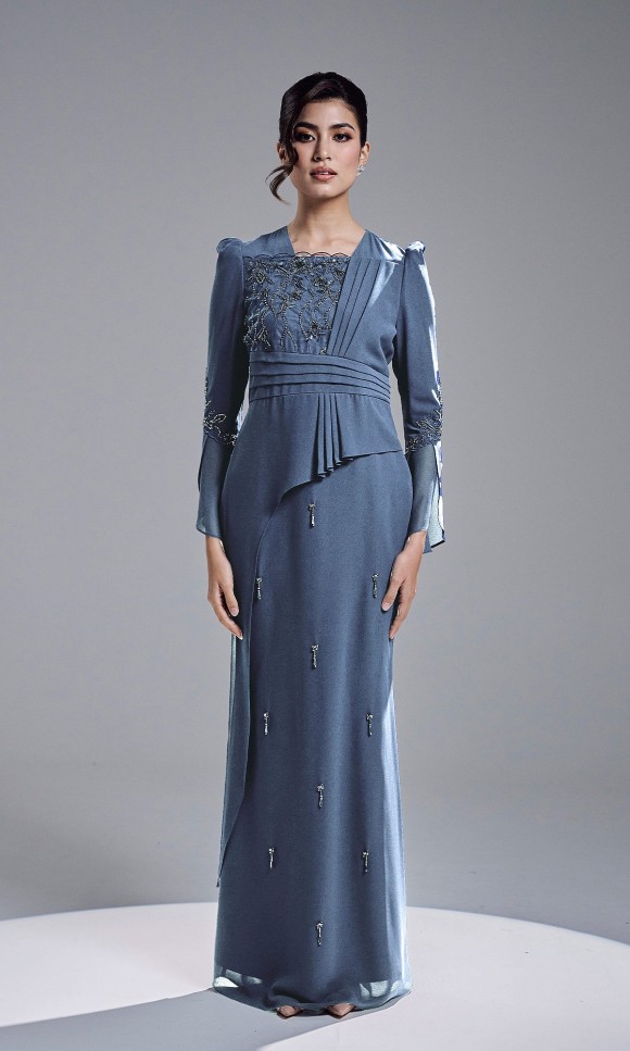 ARIYA DRESS - ASH BLUE