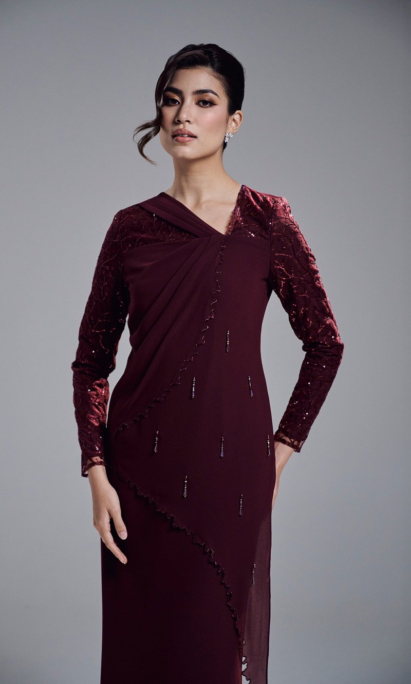KASTIA DRESS - WINE