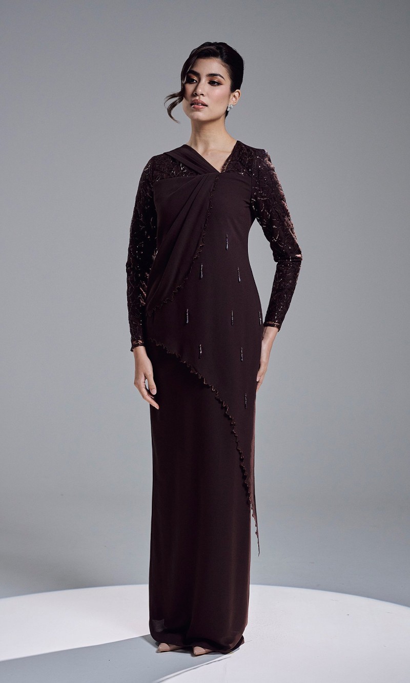 KASTIA DRESS - MAHOGANY