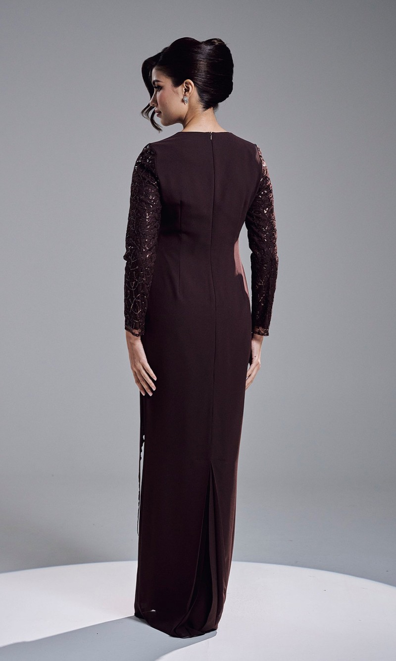 KASTIA DRESS - MAHOGANY