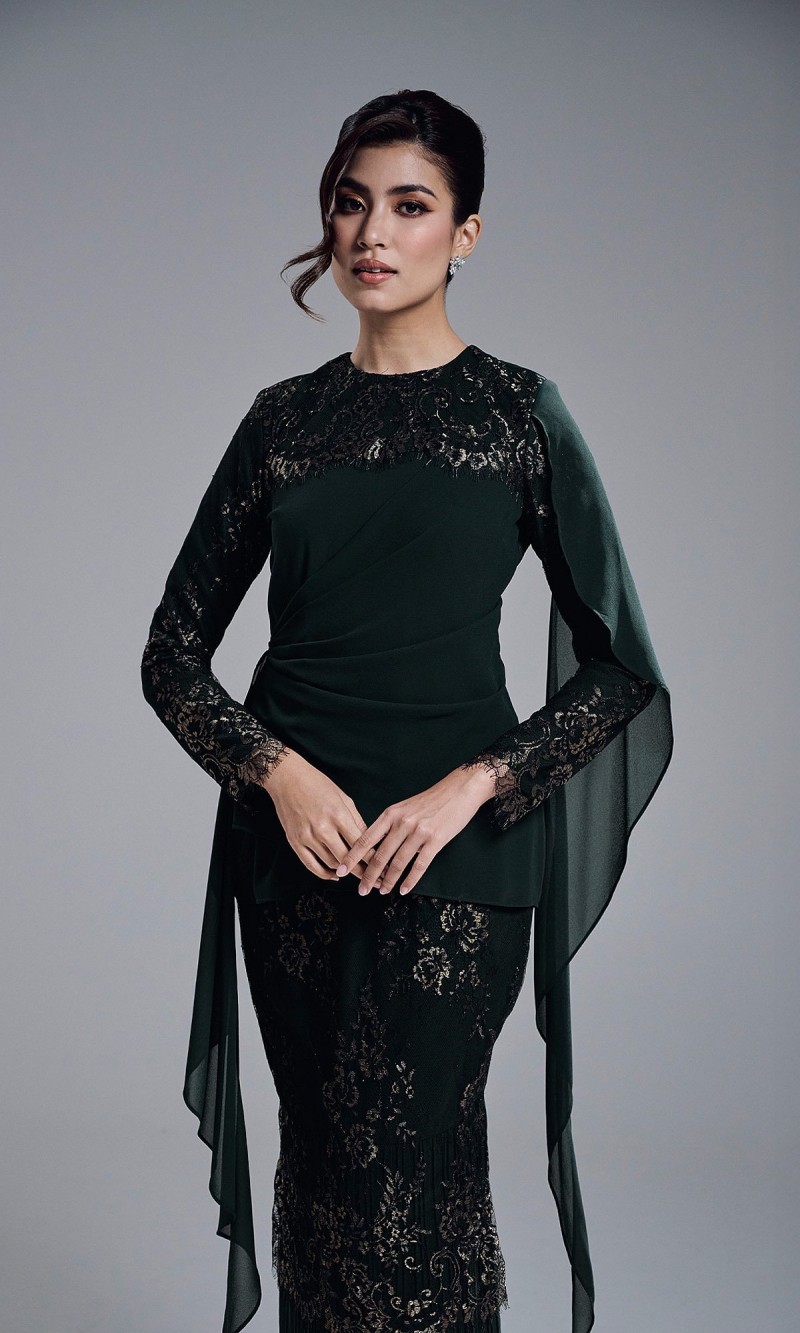 ESRIANA KURUNG - DARK GREEN