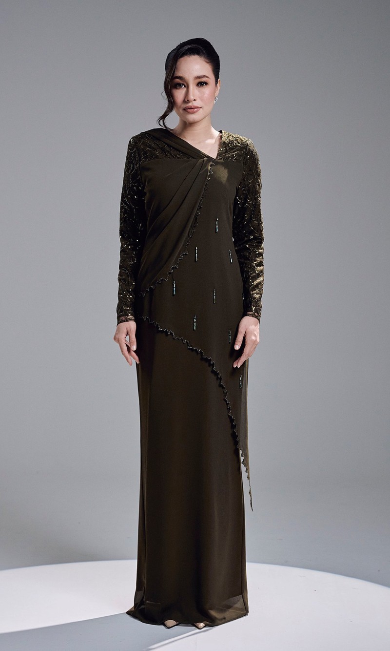 KASTIA DRESS - DARK OLIVE