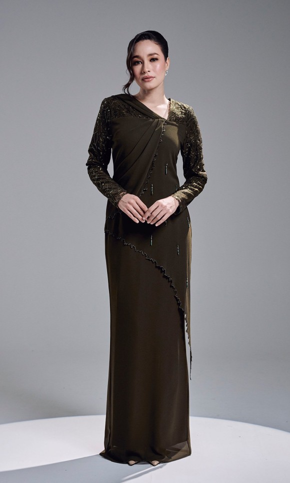 KASTIA DRESS - DARK OLIVE KASTIA DRESS - DARK OLIVE